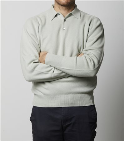 HERMES - Maglione polo verde.