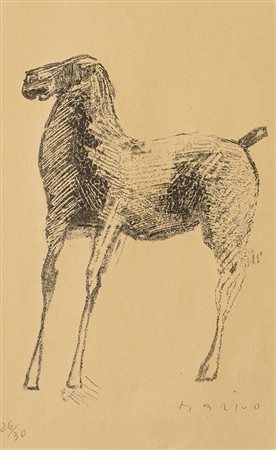 MARINO MARINI (Pistoia 1901 - Viareggio 1980) "Cavallo", 1950. Litografia a...