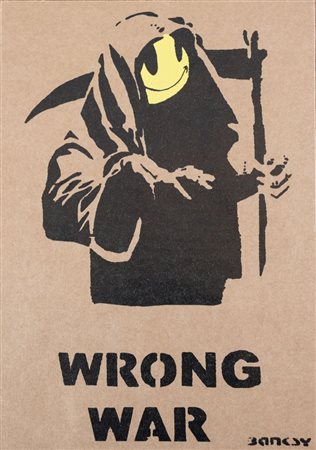 BANKSY (Bristol 1974) "Wrong War", 2015. Spray su cartone. Cm 30x21. Reca...