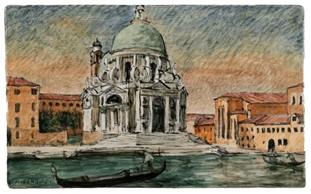 Alessandro Pandolfi (Castellammare Adriatico 1887-Pavia 1953)  - Veduta di Venezia