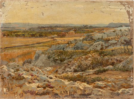 Max Roeder (Monaco 1866-Roma 1947)  - Siracusa, veduta della campagna, 1895