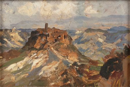 Max Roeder (Monaco 1866-Roma 1947)  - "Civita di Bagnoregio", 1899