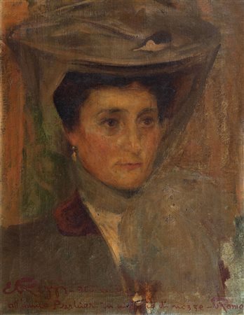 Emilio Rizzi (Cremona 1881-Brescia 1952)  - Ritratto di gentildonna, 1905