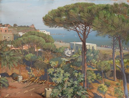 Pietro D'Achiardi (Pisa 1879-Roma 1940)  - "Ischia, dalla terrazza della Floridiana", 1929