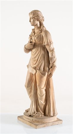 Statua in terracotta, raffigurante Santa Apollonia. Emilia, fine del XVIII...