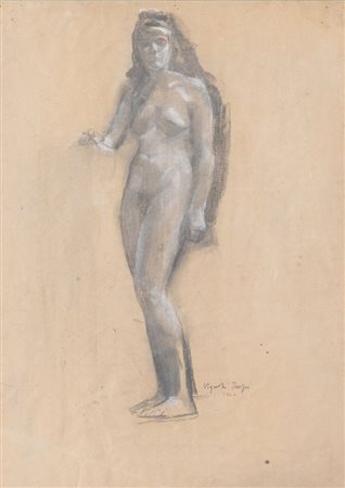 FARPI VIGNOLI (Bologna 1907 – 1997) "Nudo femminile", 1960. Carboncino su...