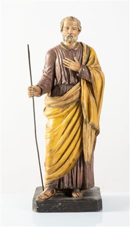 Scultura in terracotta, raffigurante santo. Emilia, prima metà del XIX...