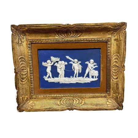 Placca in Wedgwood periodo XIX secolo raffigurante Allegoria di Puttini in...