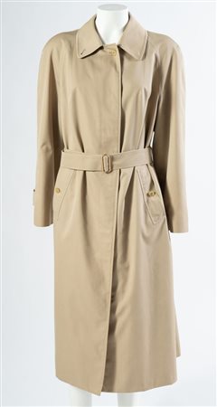 BURBERRY Cappotto modello trench con cintura in cotone beige con interno in...