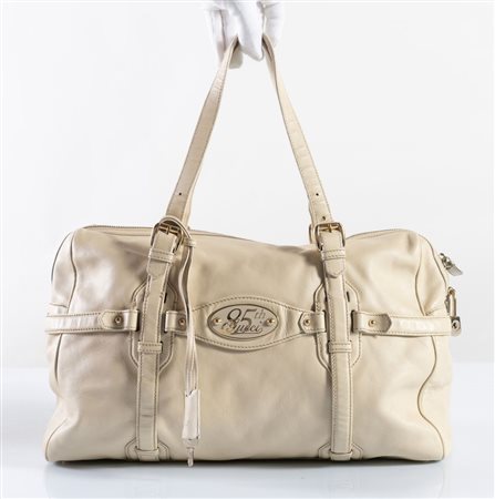 GUCCI Borsa a spalla 85Th Anniversario. Borsa in pelle beige e finiture in...