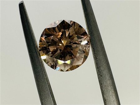 DIAMANTE PUREZZA ESALTATA* 1,01 CT NATURAL FANCY MARRONE ARANCIO INTENSO - SI2* - C30901-14