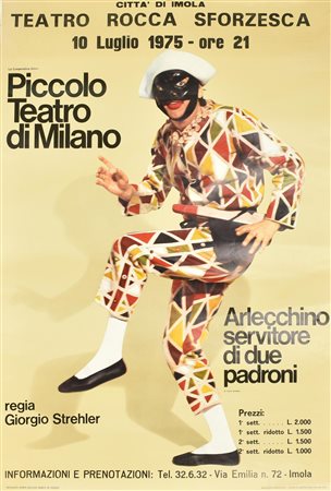 ARLECCHINO IL SERVITORE DI DUE PADRONI manifesto, cm 95x65 regia di Giorgio...