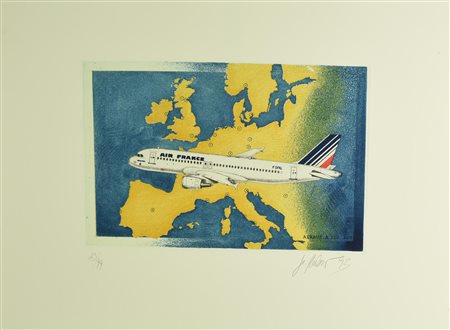 Ignoto AIR FRANCE, 1993 incisione su carta, cm 21x30 su foglio 40x50; es....