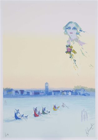 RENATO BORSATO (Venezia, 1927 - 2013) Venezia litografia es. p.a. cm. 50x35...