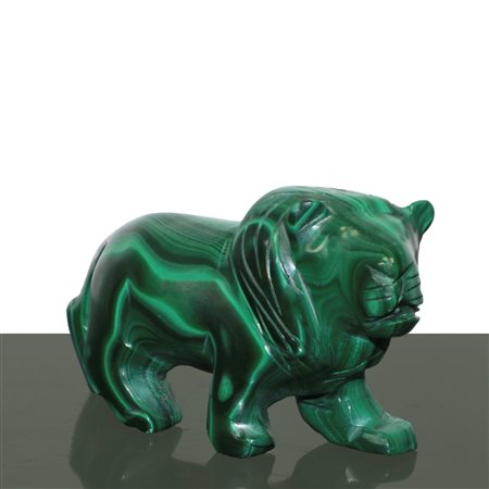 Buddha sorridente con Cane di Fo in malachite