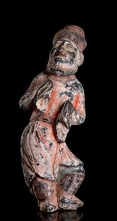  
FIGURA DI STRANIERO BARBUTO IN CERAMICA DIPINTA 
 