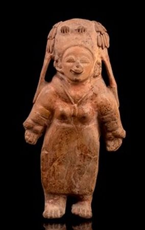  
FIGURA FEMMINILE IN CERAMICA INVETRIATACina, stile della dinastia Tang 
 