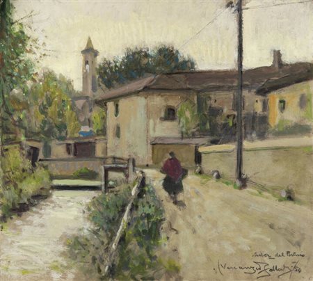 VENANZIO ZOLLA<BR>Colchester (Regno Unito) 1880 - 1961 Torino<BR>"Strada del Fortino" 1954