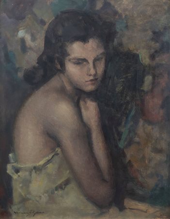 VENANZIO ZOLLA<BR>Colchester (Regno Unito) 1880 - 1961 Torino<BR>"Figura femminile"