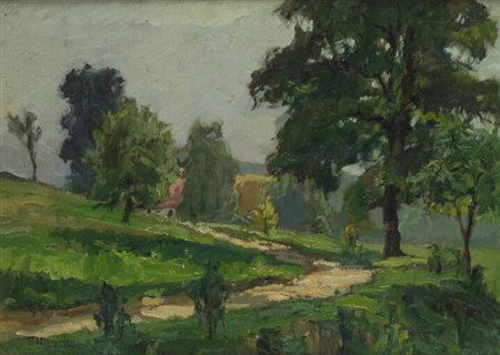 FRANCESCO MENNYEY<BR>Torino 1889 - 1950<BR>"Paesaggio in collina"