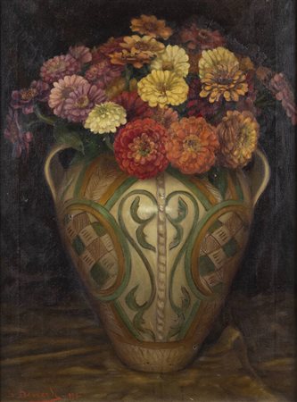 STEFANO BENECH<BR>Savona 1884 - 1978<BR>"Vaso di fiori" 1925