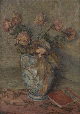 PITTORE ANONIMO<BR>"Vaso di fiori" XX secolo