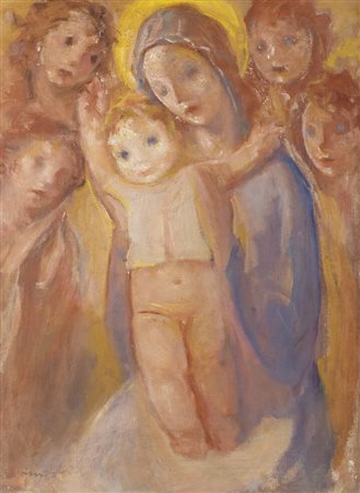 MARIO MICHELETTI<BR>Balzola Monferrato (AL) 1892 - 1975 Torino<BR>"Madonna con bambino"