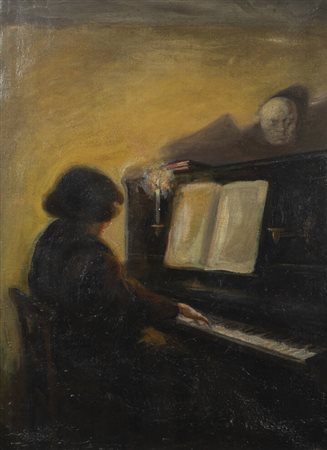 PITTORE ANONIMO<BR>"Lezione di piano"