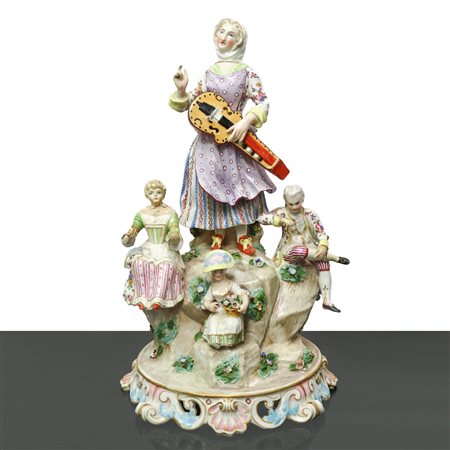 Porcelain Meissen - Gruppo di personaggi in porcellana policroma, 20° secolo