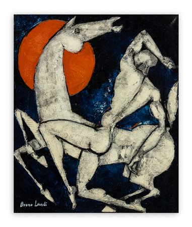 BRUNO LANDI (1941) - Figura e cavallo, 1999