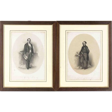  
Lotto di due ritratti: Vittorio Emanuele e Napoleone III Casa Savoia e corti europee...
 