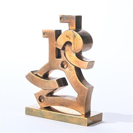 Senza titolo Scultura in bronzo dorato cm 10x7,5x3 Firma incisa "Mastroianni"