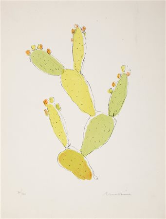 Francesco Messina (Linguaglossa 1900-Milano 1995) Cactus Litografia cm 39x30...