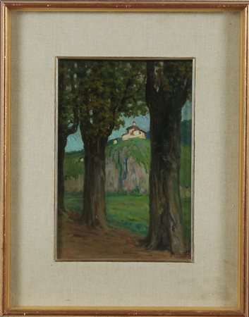 SCATTOLA FERRUCCIO (1873 - 1950) Paesaggio. Olio su tavola. Cm 24,00 x 34,00....