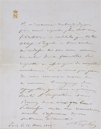 ANONIMO Lettera autografa. 1855. Inchiostro su carta. Cm 17,20 x 22,00....