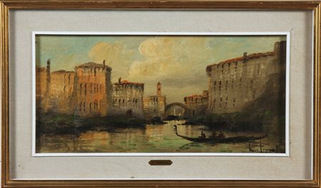 CARGNEL LUCIO (1903 - 1998) Laguna di Venezia. Olio su tela . Cm 60,00 x...