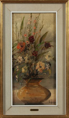 CARGNEL LUCIO (1903 - 1998) Visione floreale. Olio su tela . Cm 30,00 x...