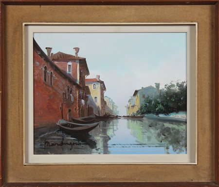 MARANGONI ALDO Senza titolo. Olio su tela . Cm 50,00 x 40,00. Firma in basso...