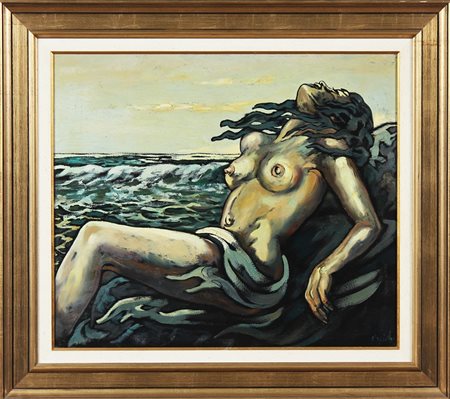 ORVIETO RENZO (n. 1922) Nudo di donna. Olio su tela . Cm 60,00 x 40,00. Firma...