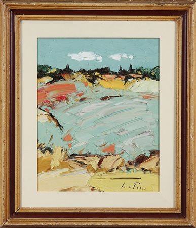 SCATIZZI SERGIO (1918 - 2009) Paesaggio. Olio su tavola. Cm 40,00 x 50,00....