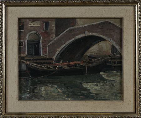 ODIERNA GUIDO (1913 - 1991) Venezia. 1918. Olio su tavola. Cm 50,00 x 40,00....