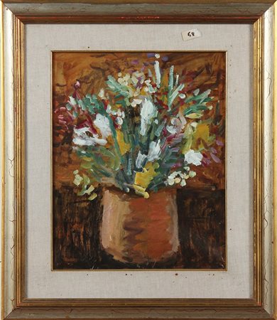 MARCUCCI MARIO (1910 - 1992) Vaso di fiori. Olio su tela . Cm 40,00 x 50,00....