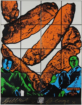 GILBERT & GEORGE Shitted. 1985. Poster. Cm 88,00 x 114,00. Poster evocativo...