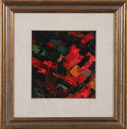 SCAGLIA BRUNO (1921 - 1996) Senza titolo. Olio su cartone. Cm 20,00 x 20,00....