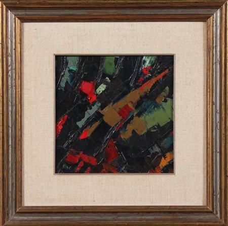 SCAGLIA BRUNO (1921 - 1996) Senza titolo. Olio su cartone. Cm 20,00 x 20,00....