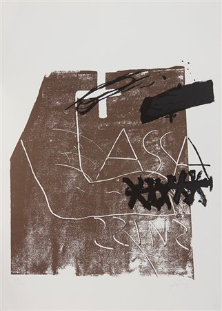 TAPIES ANTONI (1923 - 2012) Senza titolo. Litografia. Cm 56,00 x 77,50....