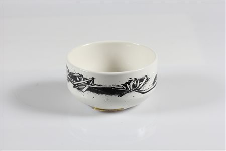 SCANAVINO EMILIO (1922 - 1986) Vaso in ceramica. Serigrafia su ceramica. Cm...