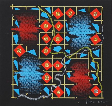 FINZI ENNIO (n. 1931) Senza titolo. 2012. Tecnica mista su cartoncino. Cm...