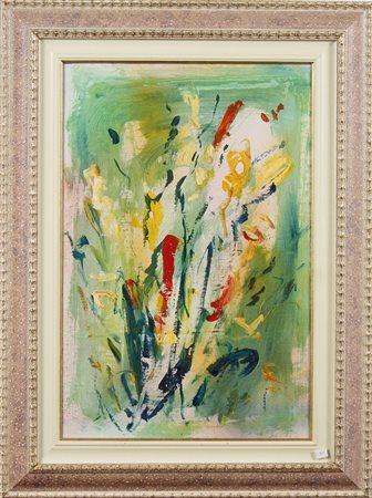 TRECCANI ERNESTO (1920 - 2009) Fiori. Olio su tela . Cm 40,00 x 60,00. Firma...