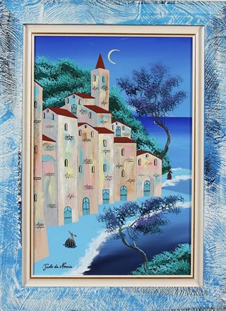 DA NORCIA PAOLO (n. 1953) Portofino. 2008. Olio su cartone telato. Cm 40,00 x...